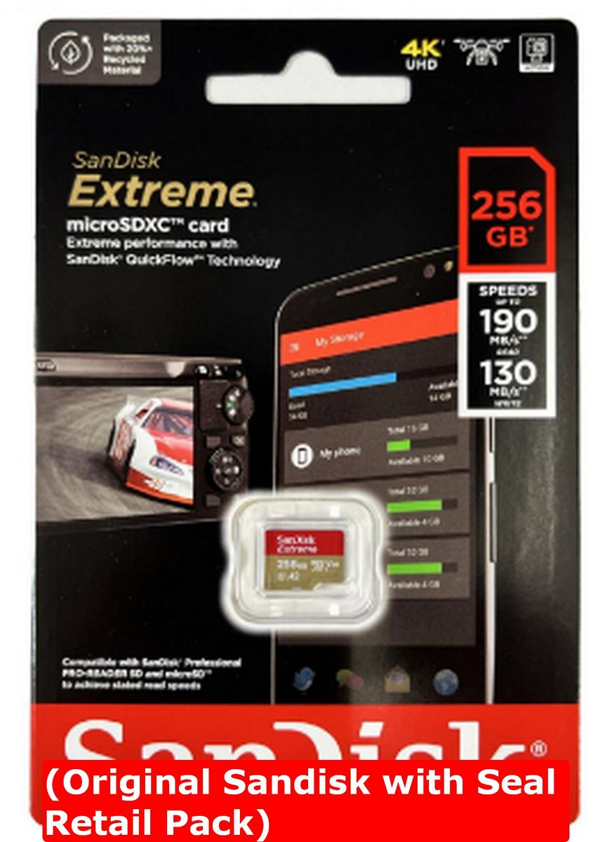256GB Extreme MicroSD A2 UHS-I Card SDSQXAV