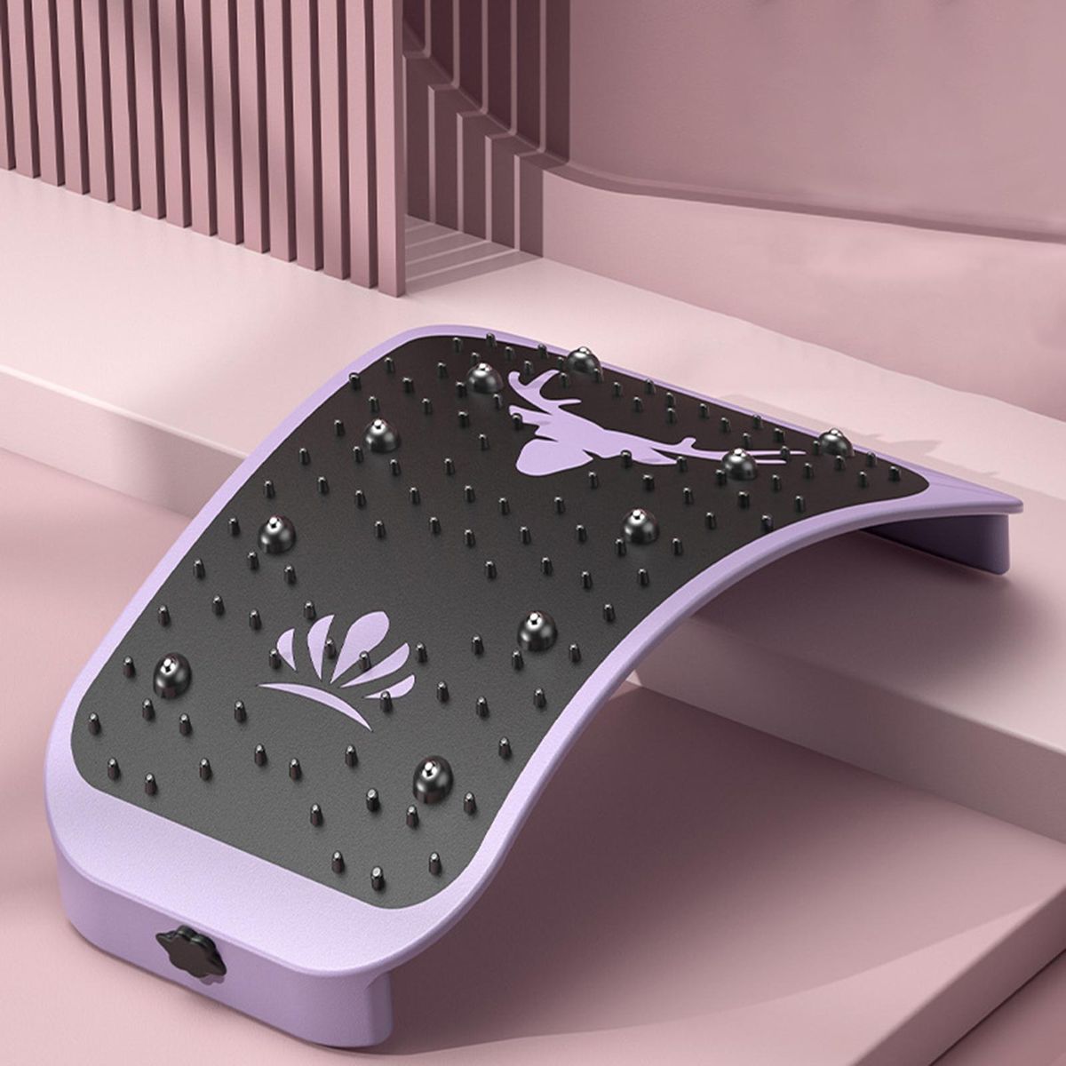 Lumbar Stretcher Adjustable Gears Lumbar Spine Massager Purple