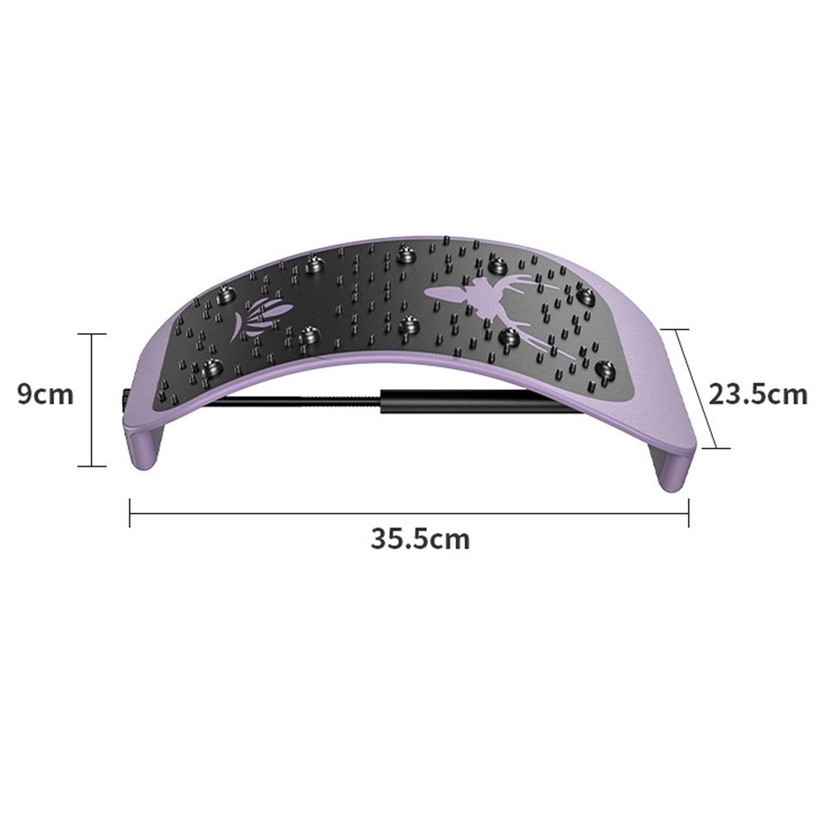 Lumbar Stretcher Adjustable Gears Lumbar Spine Massager Purple