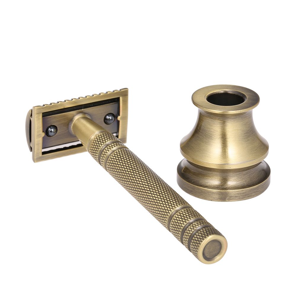 Metal Razor Shaving Kit Double Edge Safety Razor With Stand