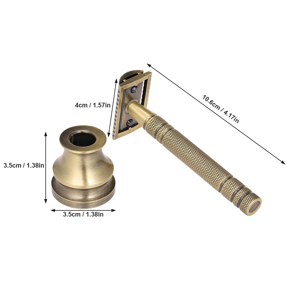 Metal Razor Shaving Kit Double Edge Safety Razor With Stand