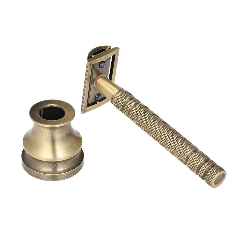 Metal Razor Shaving Kit Double Edge Safety Razor With Stand