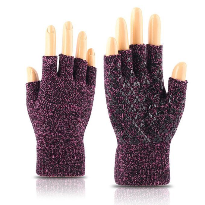 Half Finger Knit  Fingerless Windproof Cold Weather Black Red
