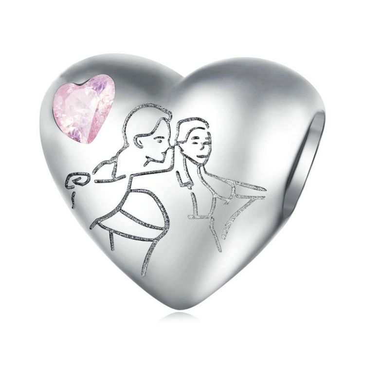 BSC772 Sterling Silver Life Death Love Love Bracelet Beads