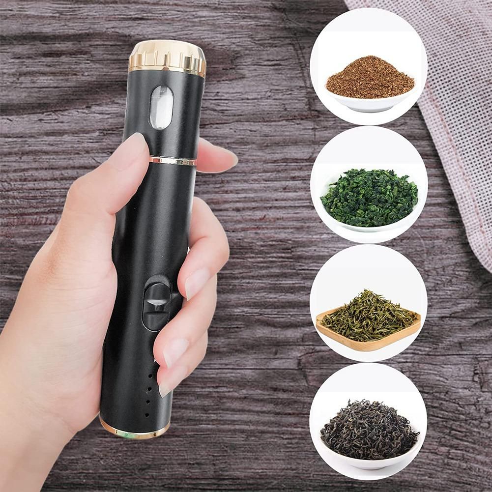 Electric Portable  USB Rechargeable Spice Multipurpose for Fluffy Product and the Kitchen Grinding Black