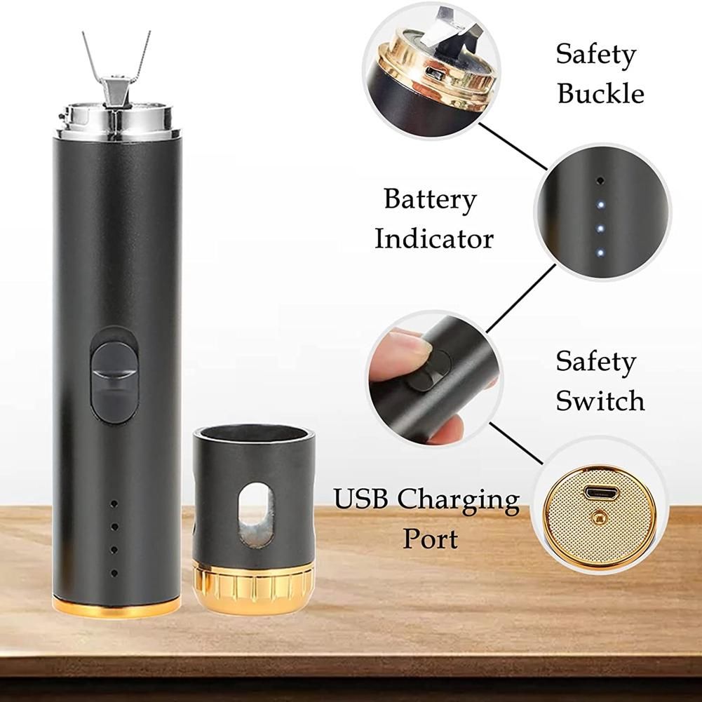 Electric Portable  USB Rechargeable Spice Multipurpose for Fluffy Product and the Kitchen Grinding Black