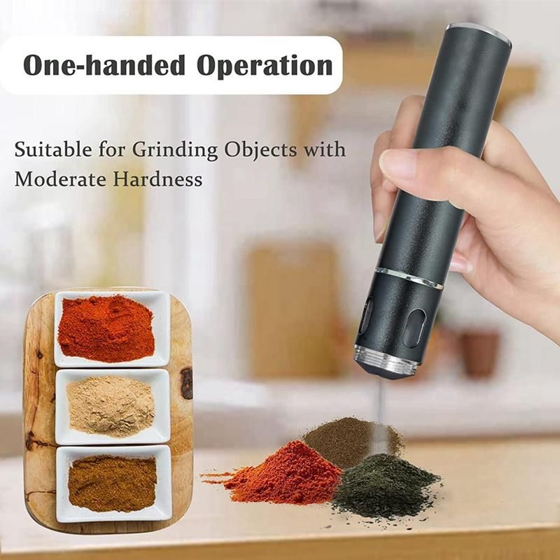 Electric Portable  USB Rechargeable Spice Multipurpose for Fluffy Product and the Kitchen Grinding Black