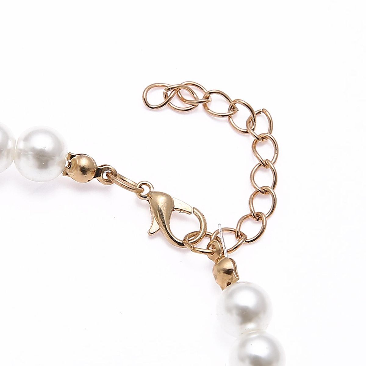 Fashionable Zinc Alloy Crystal Simulated Pearl Pendant Necklace with 1 Pair of Earrings Charm Jewelry Set for Women Girls Wedding Party Gift