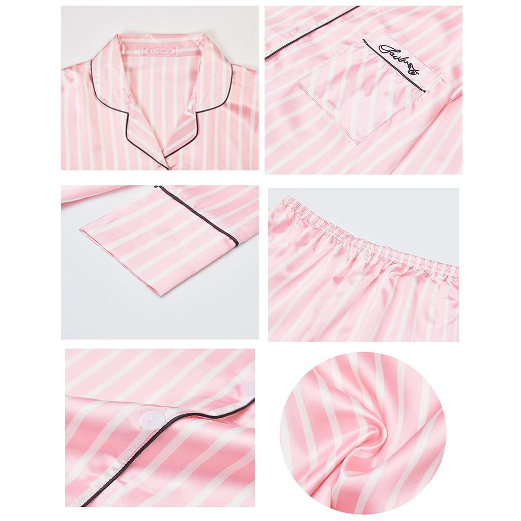 7Pcs Pajamas Set Shirt Pants Top Shorts Eye Striped XL