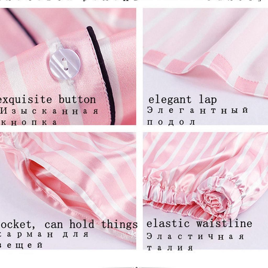 7Pcs Pajamas Set Shirt Pants Top Shorts Eye Striped XL