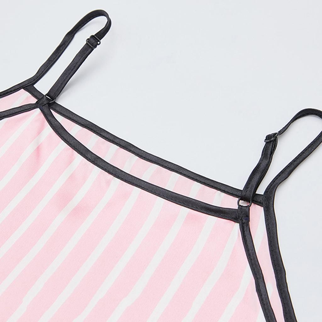 7Pcs Pajamas Set Shirt Pants Top Shorts Eye Striped XL