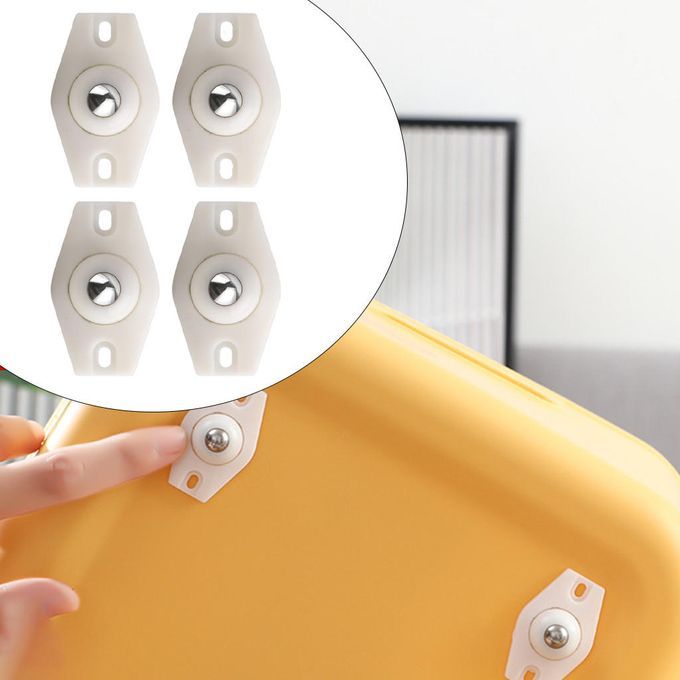 Mini Paste Pulley Caster Pulley Stainless Steel Rotation 4Pcs White