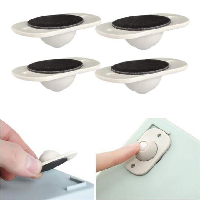 4 Pieces Adhesive Swivel Casters Small Caster Wheels Plastic Ball