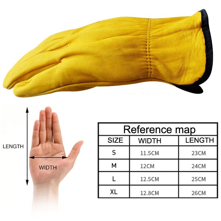 1 Pair JJ-1011 Genuine Leather Gardening Gloves, Size: L