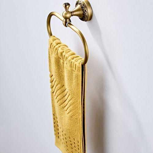 Oval Towel Ring Antique Brass Exquisite Pattern