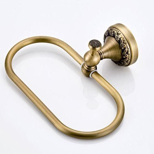 Oval Towel Ring Antique Brass Exquisite Pattern