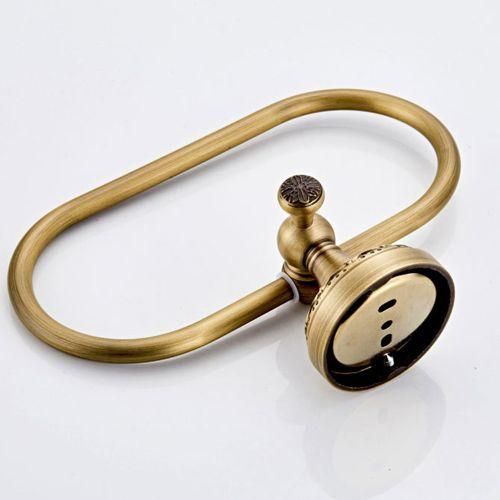 Oval Towel Ring Antique Brass Exquisite Pattern