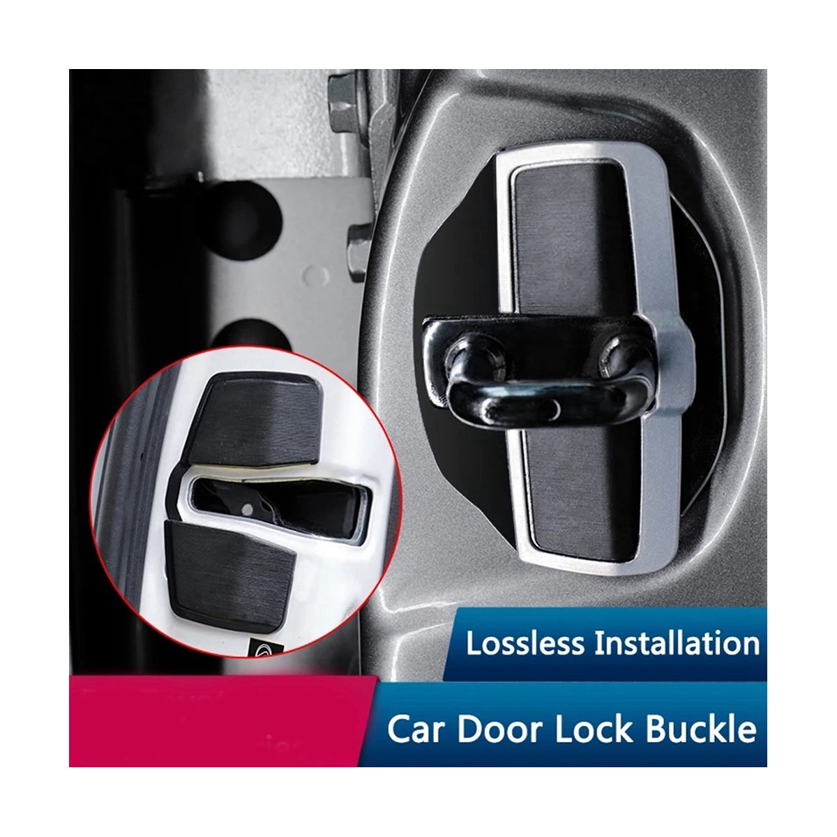 Car TRD Door Lock Buckle Upgraded Stabilizer Protector Latches Stopper for Lexus Toyota Eliminate Noise Space Lock