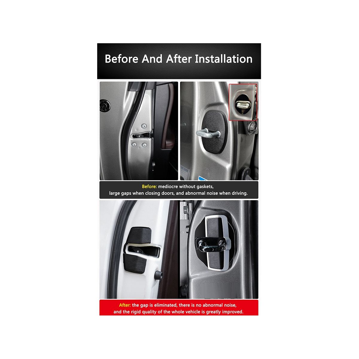 Car TRD Door Lock Buckle Upgraded Stabilizer Protector Latches Stopper for Lexus Toyota Eliminate Noise Space Lock