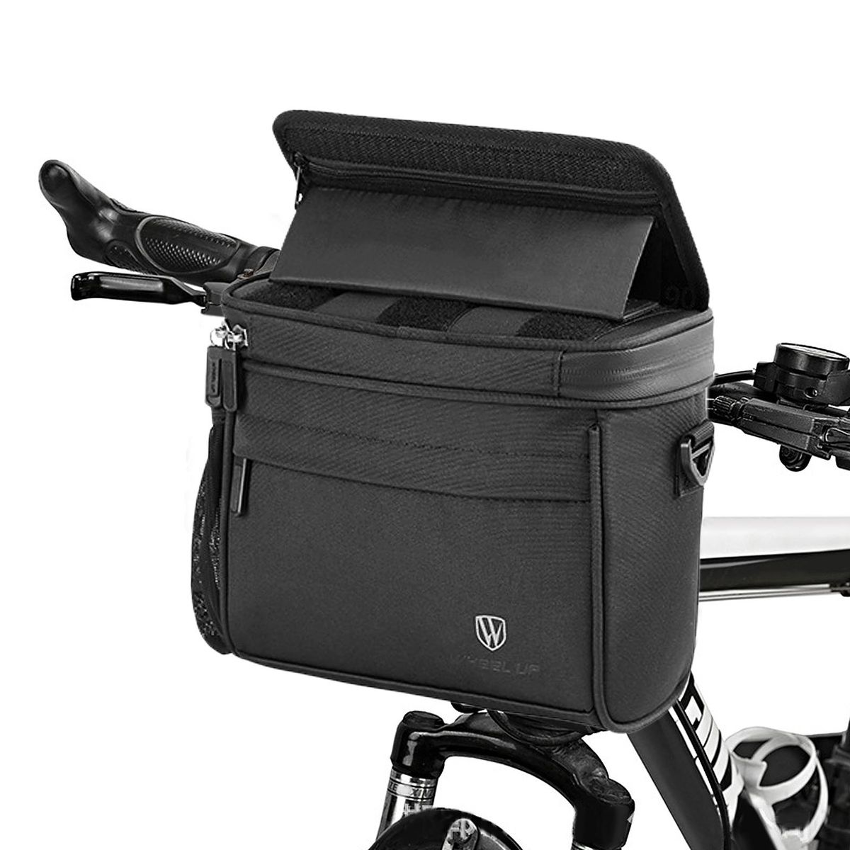 Touch Screen Bike Front Frame Bag Waterproof Bicycle Phone Bag Phone Holder EVA Handlebar Bag Cycling Front Storage Bag for 7in   Large Screen