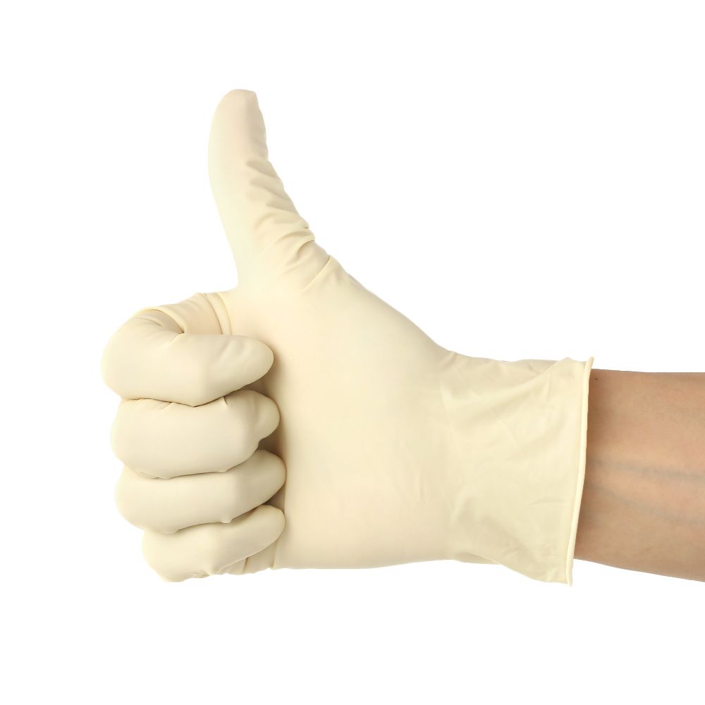 (L)100 Pcs/Disposable Gloves Thick Powder-Free Rubber Latex