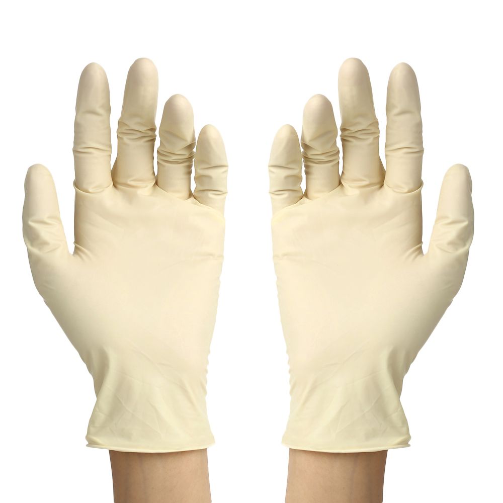 (L)100 Pcs/Disposable Gloves Thick Powder-Free Rubber Latex