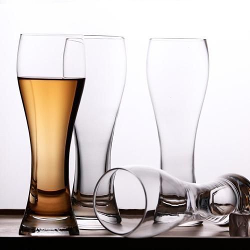 2PCS Glass Goblet Transparent Wine Beer Milk Cup Creativity Small Waist 350ML  Waterware Home Kitchen Bar Decoration Drinkware
