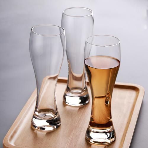 2PCS Glass Goblet Transparent Wine Beer Milk Cup Creativity Small Waist 350ML  Waterware Home Kitchen Bar Decoration Drinkware
