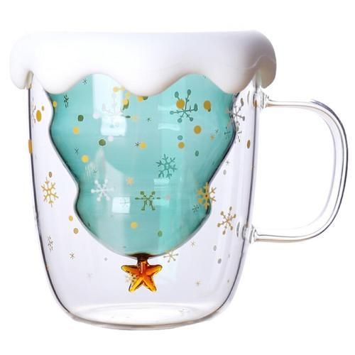 Christmas Tree Starry Sky Mug Creative Glass Mug Christmas Tree Star Mug 896B