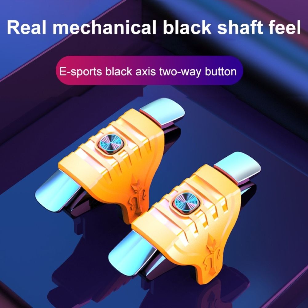 2Pcs F01 Metal Buttons Mobile Games Shooting Trigger-Black