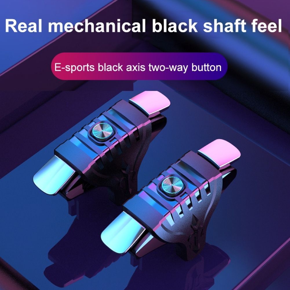 2Pcs F01 Metal Buttons Mobile Games Shooting Trigger-Black