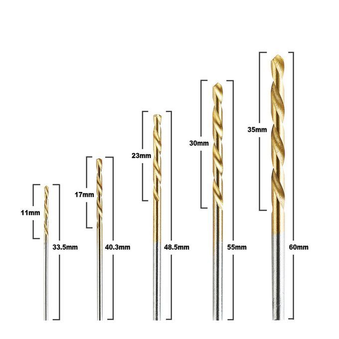 50Pcs Titanium Coated Drill Bits Set