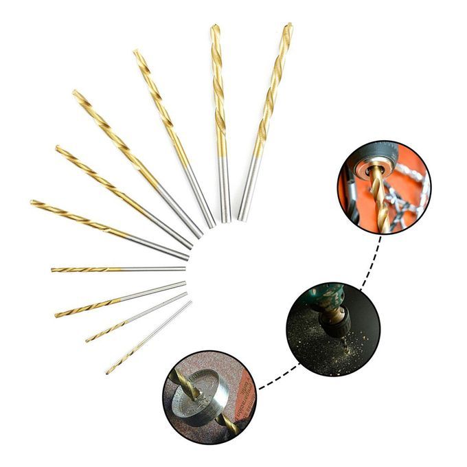 50Pcs Titanium Coated Drill Bits Set