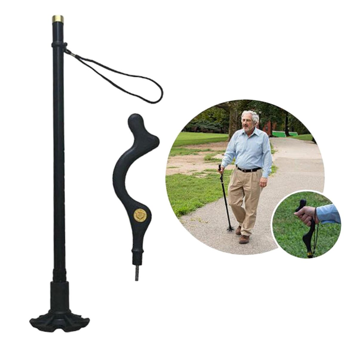 Portable Cane Walking Stick With Handle Heavy Duty Aluminum Telescopic