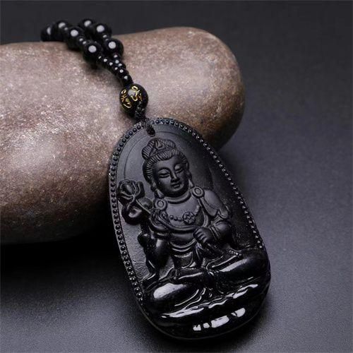 Obsidian Pendant Necklace