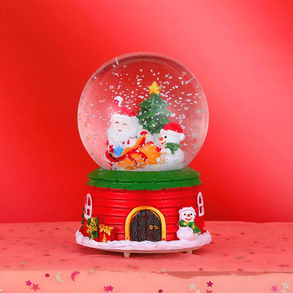 Christmas Crystal Ball Decor Resin Decorative Snow Globe