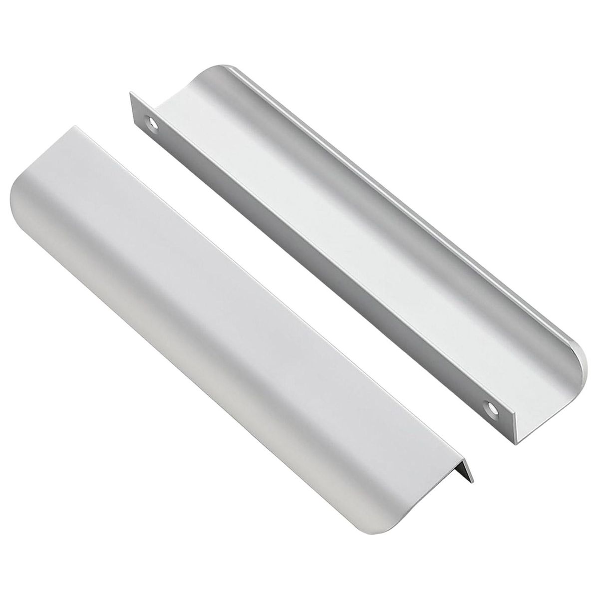 Door Handle Modern Finger Pull Cabinet Handle Sleek Design Concealed White