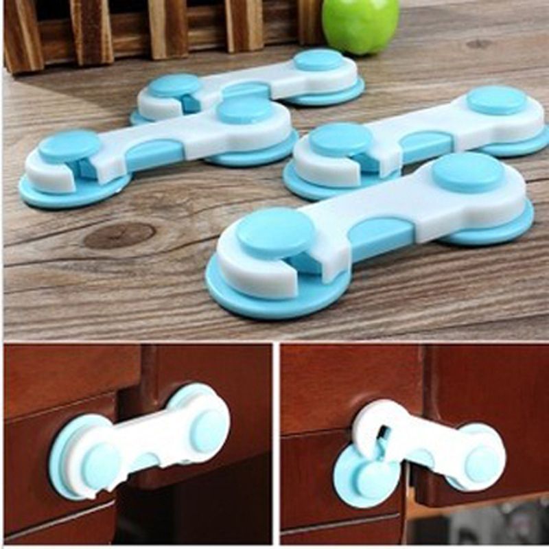 4Pcs OF Set Babies Safety Protection From Children Safe Locks For Refrigerators Drawer Baby