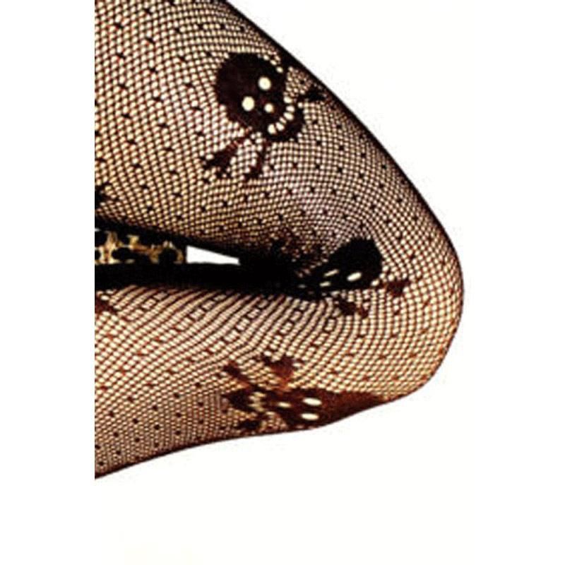 New Sexy Women Sheer Net Skull Stretch Pantyhose Stockings High Waist Tights Black