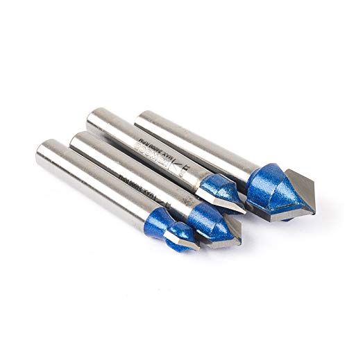 KOWOOD Plus 90 V Groove Router Bit Set 14 Inch Shank Cutting