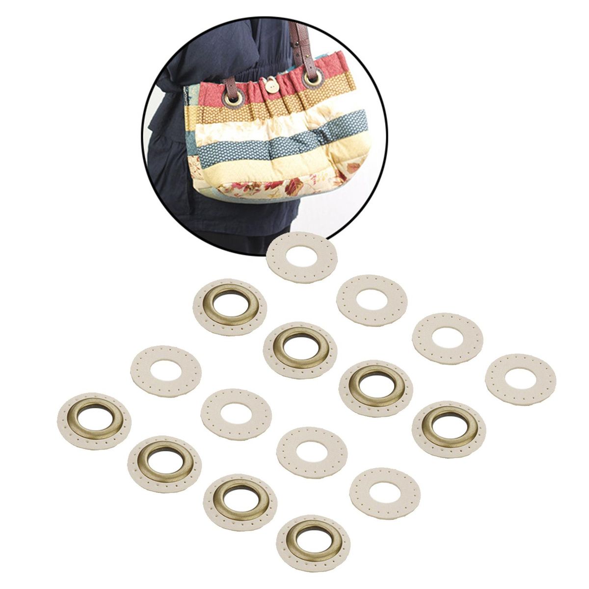 Grommet Eyelets     For Purse Bags Clothes Supplies Beige