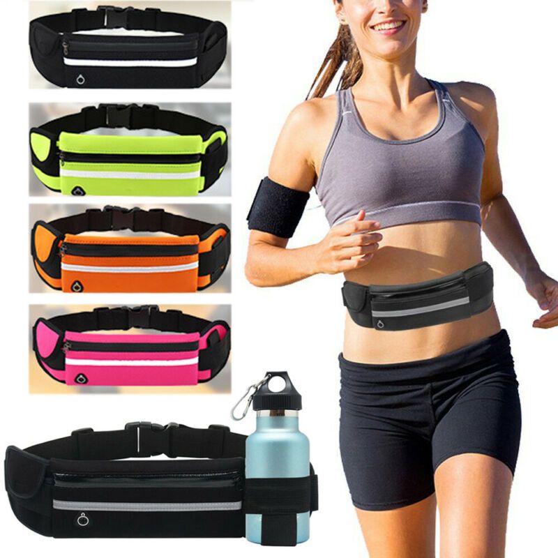 Dual Pocket Running Belt Phone Pouch Waist Bag Outdoor Pack