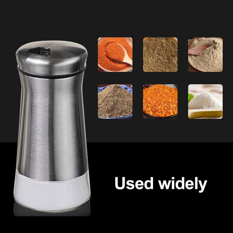 Salt Spice Shaker Dispenser Adjustable Pour Holes-Silver
