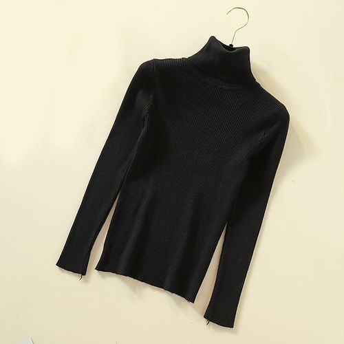 Lucyever Turtleneck Women Pullover Sweater Winter Jumper Knitted Basic Top Fashion Autumn Long Sleeve Korean Ladies Clothes 2019(#Black)