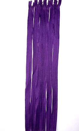 20 Inch Nylon Invisible Zippers 6-pack, Purple