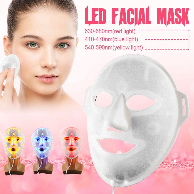 3 Colors LED Light Photon Facial Cover Therapy Skin Massager Beauty Machine
