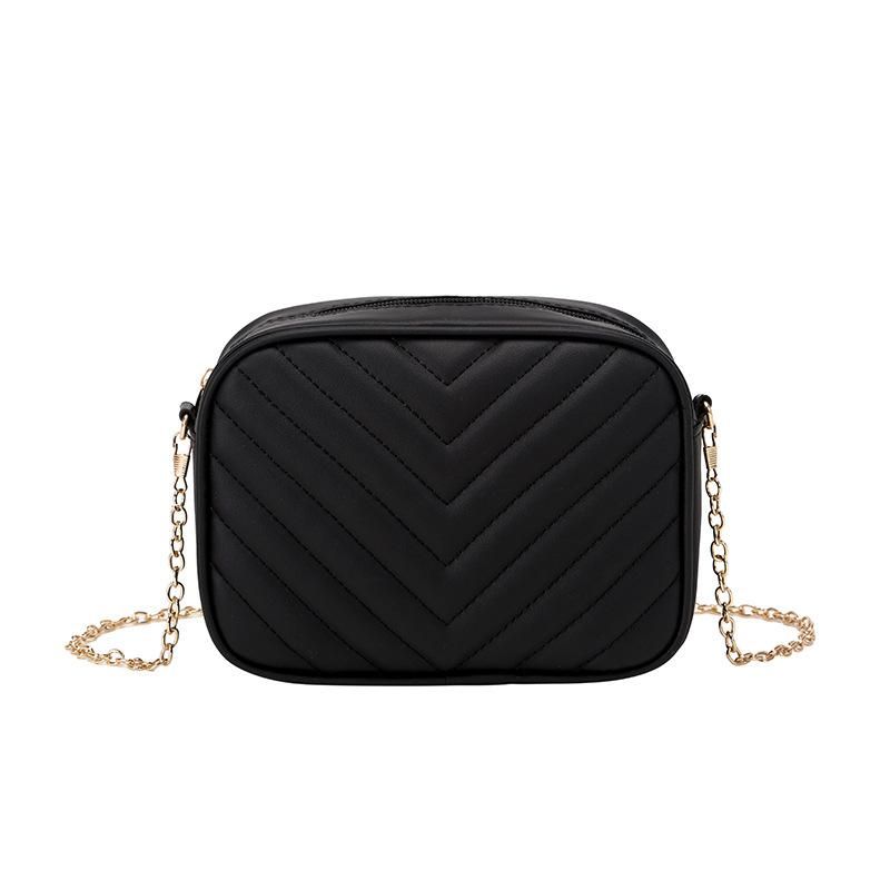 Women's  2023 New V-pattern Embroidery Chain Cross Body Small Square  Casual Mobile  Small
