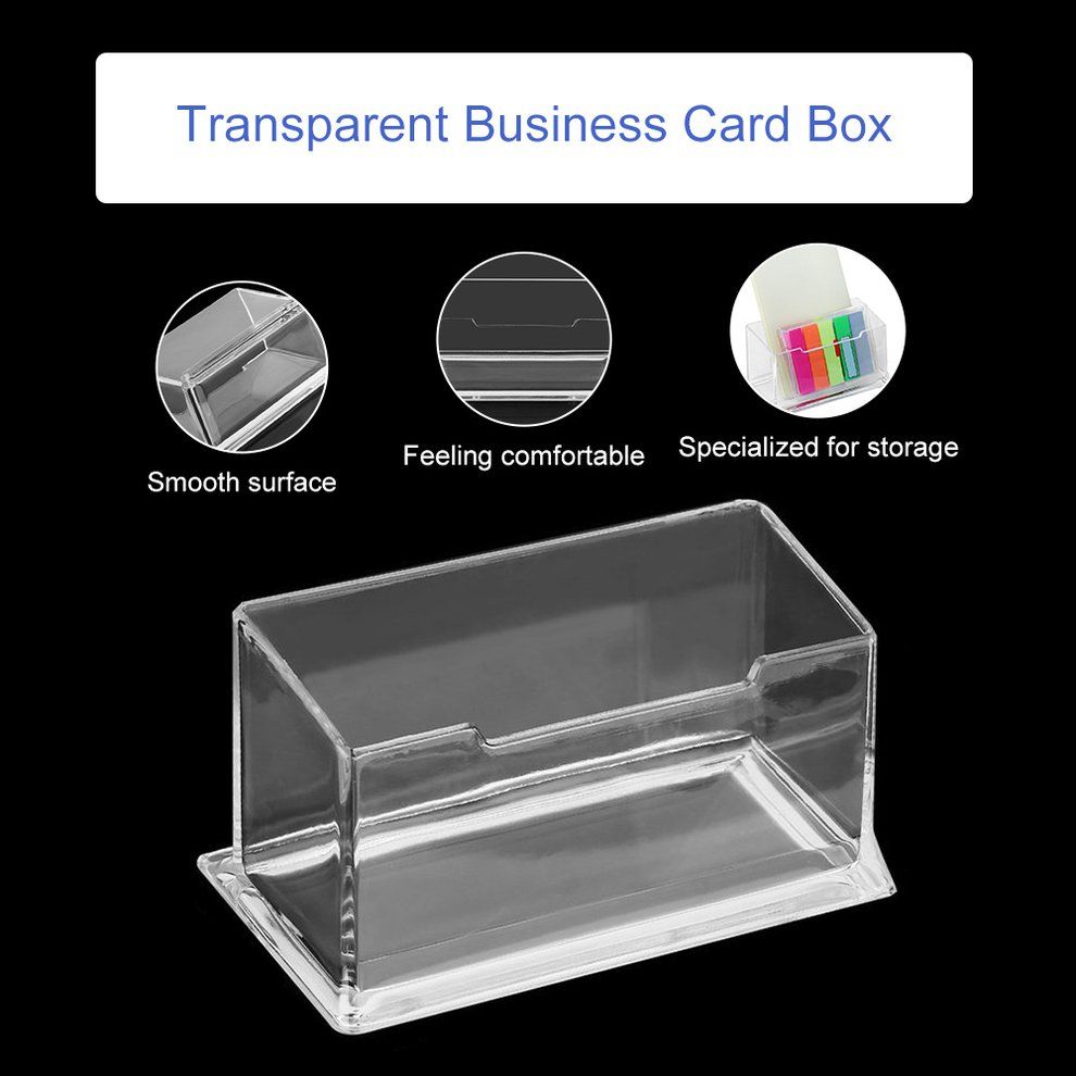 Clear Desktop Business Card Holder Display Stand Acrylic Plastic Desk Shelf