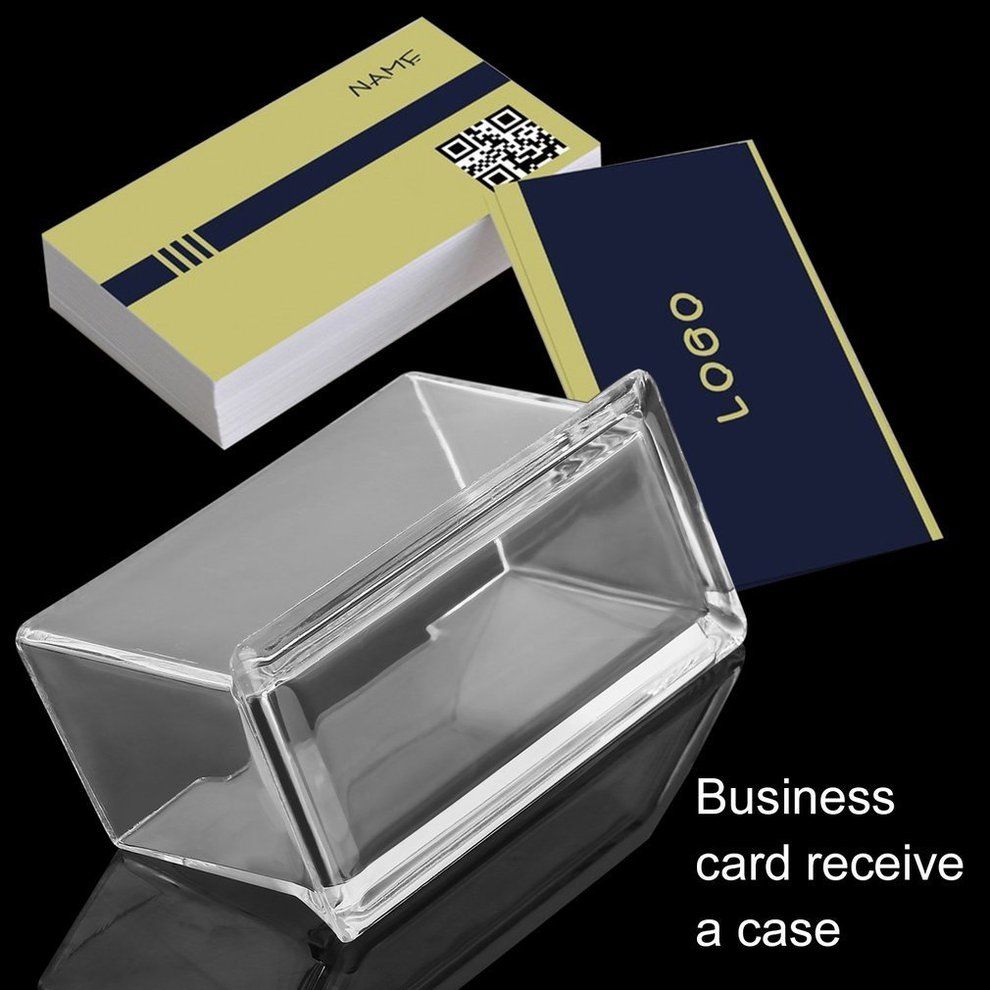 Clear Desktop Business Card Holder Display Stand Acrylic Plastic Desk Shelf