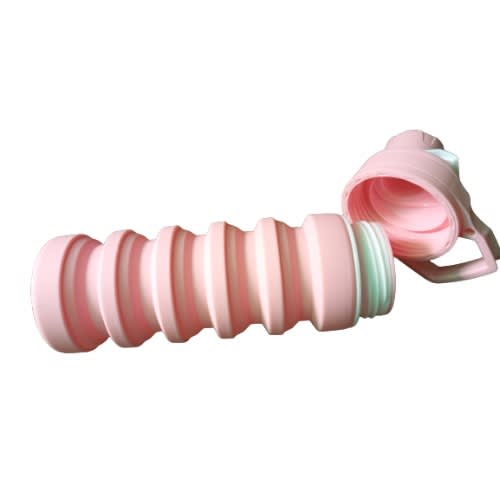 Silicone Collapsible Water Bottle - Pink - 500ml